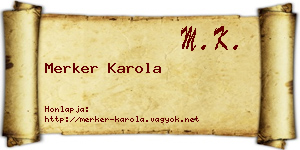 Merker Karola névjegykártya